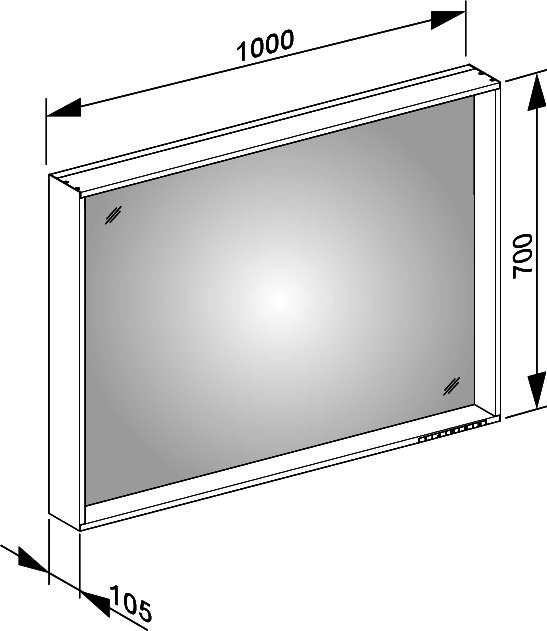 KEUCO Lichtspiegel X-Line 33297, weiß. 1000x700x105mm