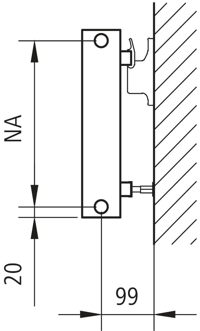 Kermi Heizwand HHN Typ21 BH630x72x1000mm QN1381,RAL9016,6bar,o.Abd,AB 12,LH540