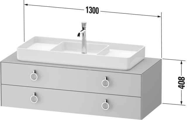 Duravit WTU wandh.White Tulip,2Schk.,m.Griff Aus.r,408x1300x550,Eiche N.M./St.gr.HGL