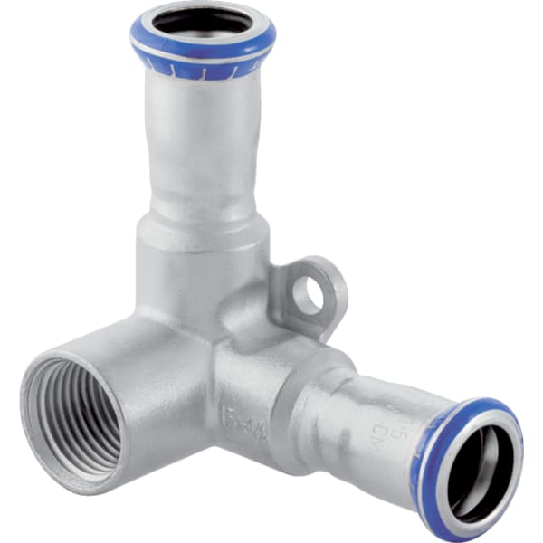 Geberit Mapress Edelstahl Eckanschlusswinkel 90Gr d22-Rp1/2, L:6,2cm