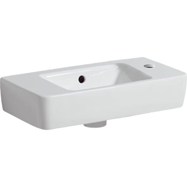 Geberit Renova Compact HWB, verk. Ausladung Ablg., 50x25cm, Hl. re, m.Ül., weiß