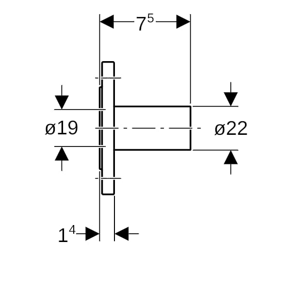 Geberit Mapress C-Stahl Flansch PN 6 mit Einschubende d22