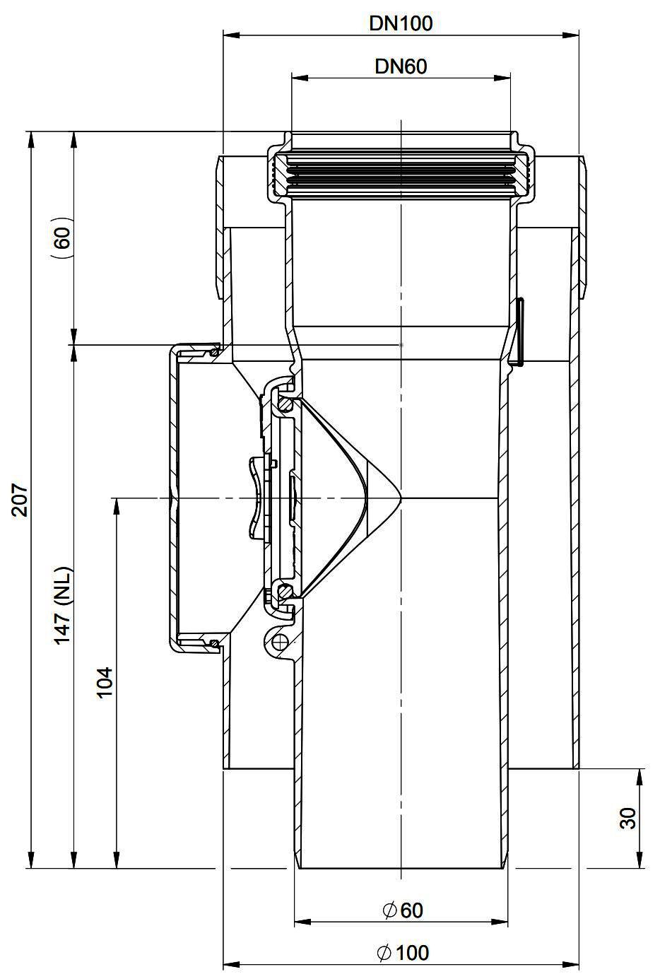 MHG Kontroll-Rohr DN 60/100 für Abgasleitung Atec