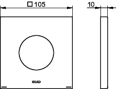 KEUCO Wandrosette IXMO 59556, für Ab- und Umstellv.,eckig,105x105mm,Schwchr.geb.