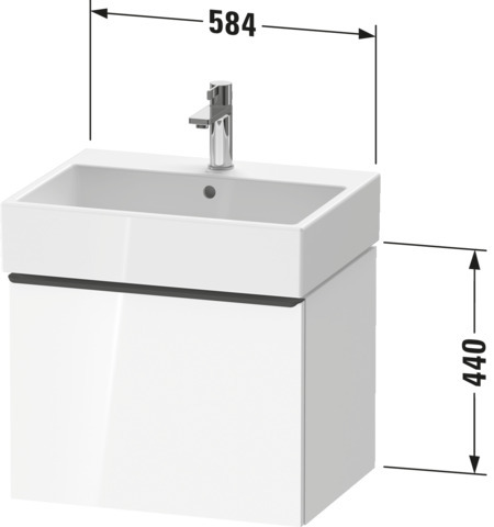 Duravit D-Neo WTU,Wdh,Ausz:1,Griff:Bronze Geb 584x442x440mm,Betongrau Matt,Dekor