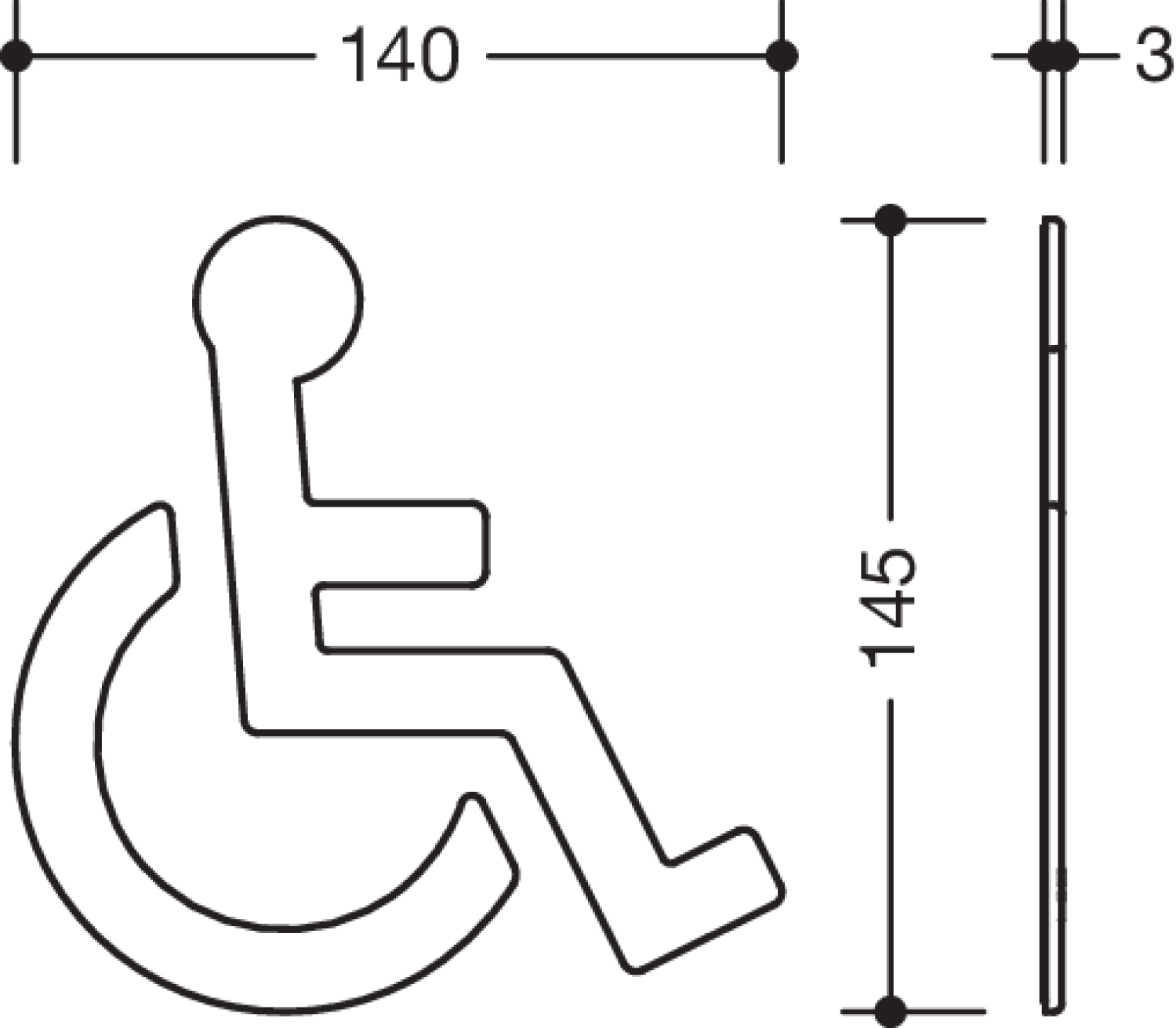 HEWI Symbol Barrierefrei Ser 801, selbstklebend reinweiß