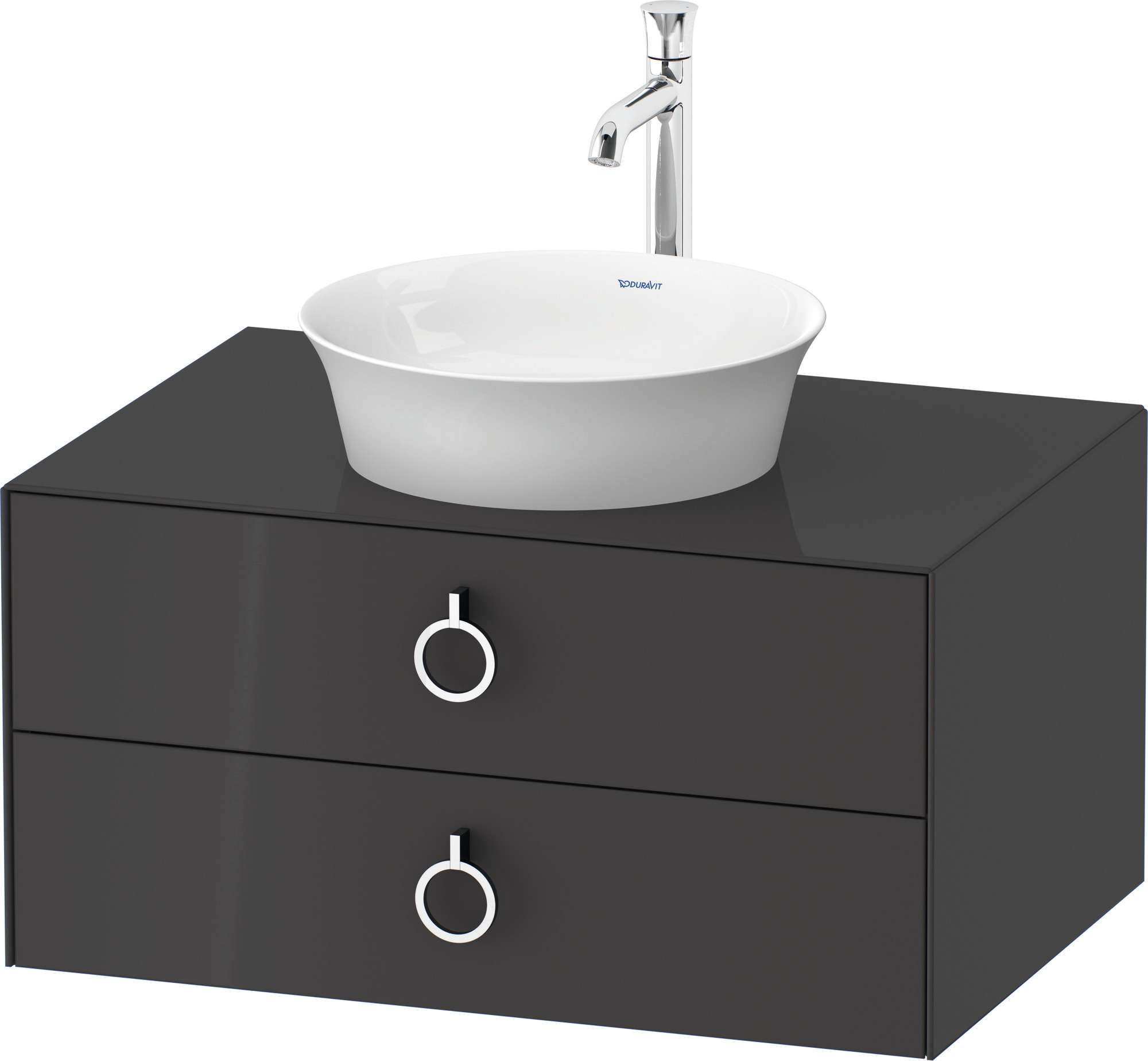 Duravit WTU wandh.White Tulip,2Schk.,m.Griff 408x800x550,Graphit Hochglanz