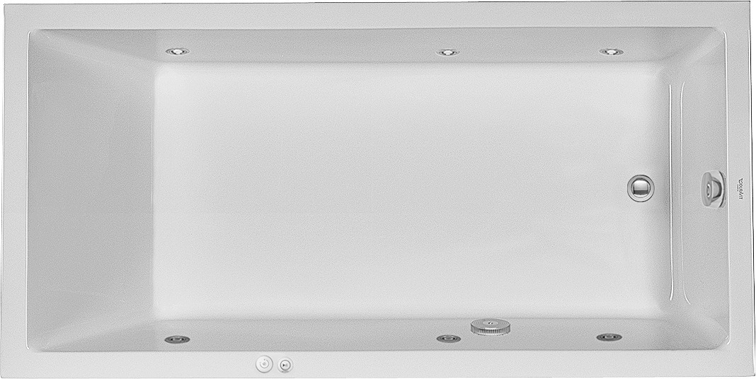 Duravit Starck Whirlw. 1800x900mm, Einbau Acryl, 1RS Variab.,Jet -Syst., Weiß