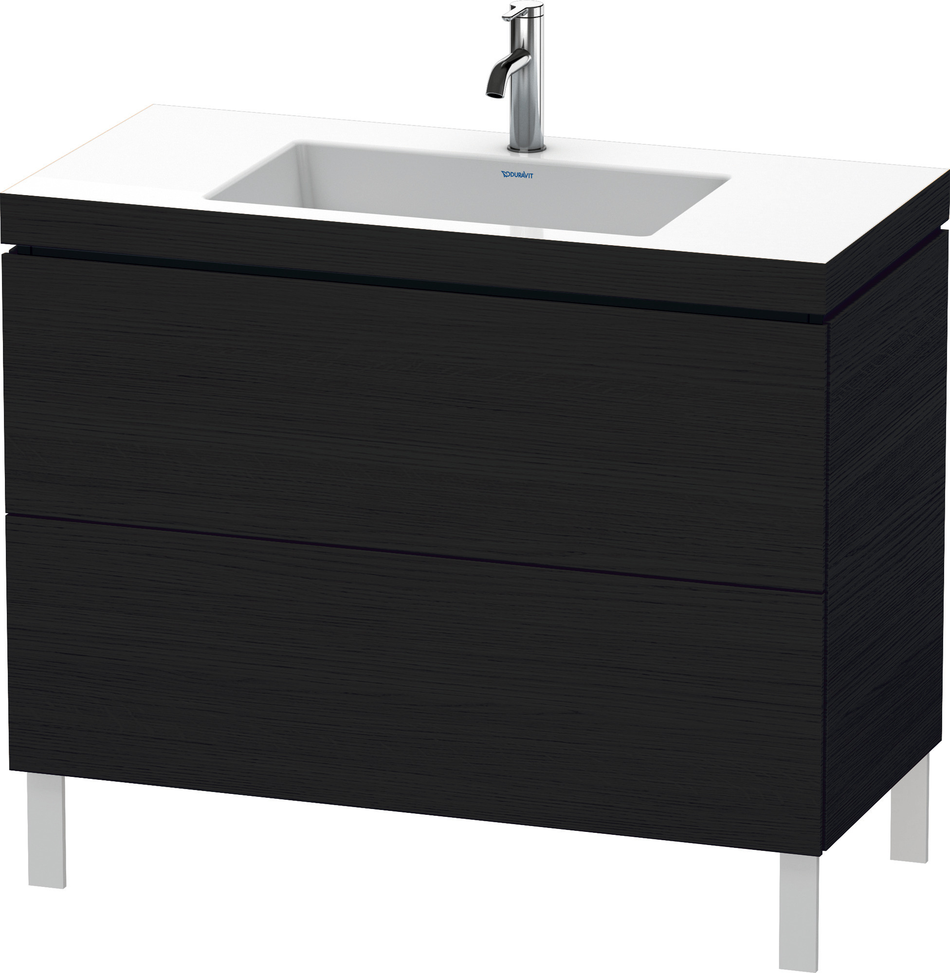 Duravit WTU L-Cube m. Vero Air 698x1000x480mm 1 HL, 2 Auszüge, Eiche Schwarz