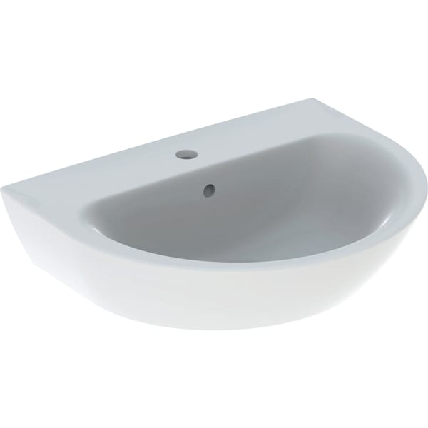 Geberit Renova Waschtisch, 60x48cm m. Hl. mittig, m. Ül., weiß, KeraTect