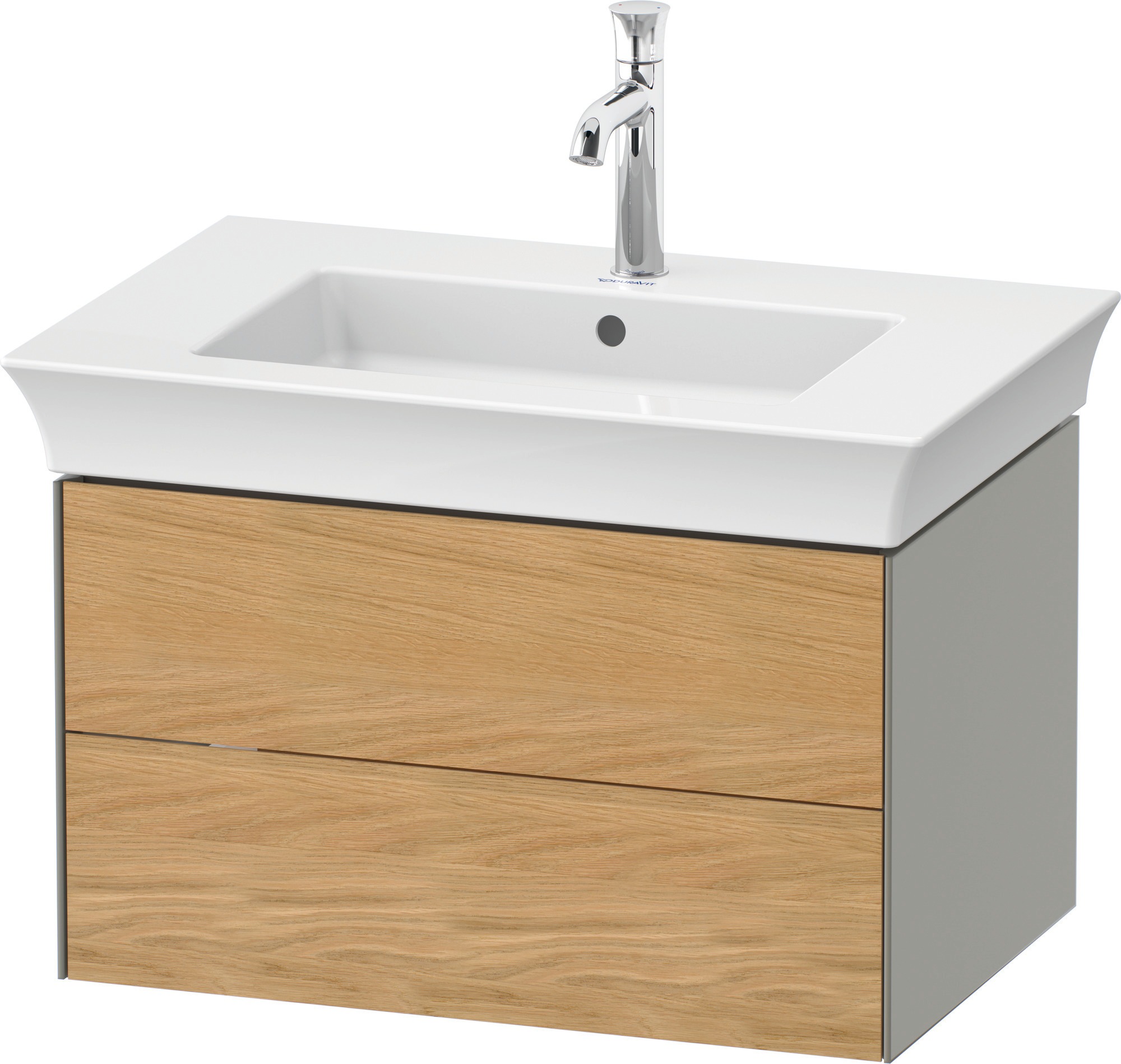 Duravit WTU White Tulip wandh., 2 SchKa 410x684x458mm,Eiche N.M/Steingrau Sdm