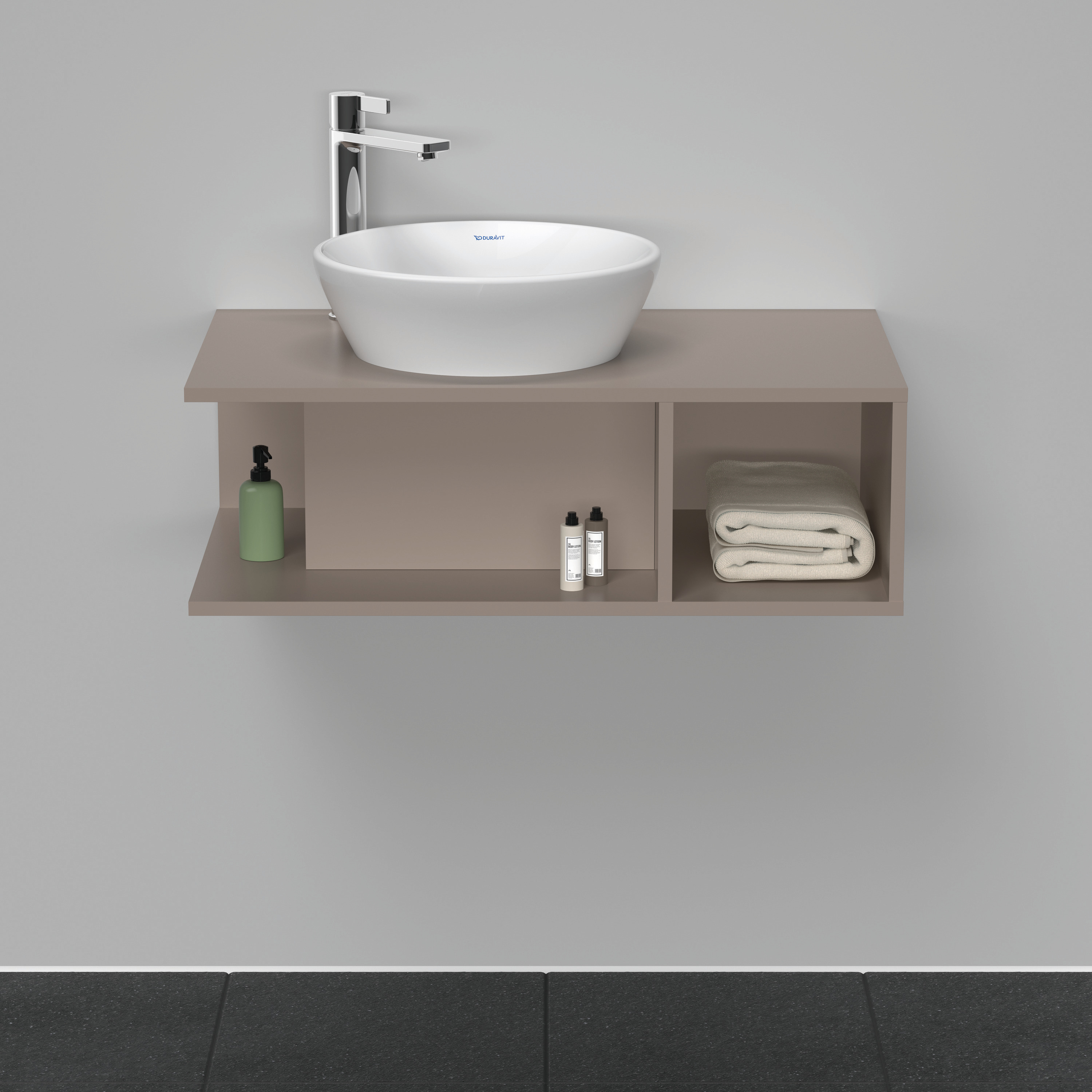 Duravit D-Neo WTU wandh.,1 offenes Fach r., 260x800x480mm, Basalt Matt