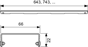 TECEdrainline Designrost "organic", Edelstahl poliert, 800 mm