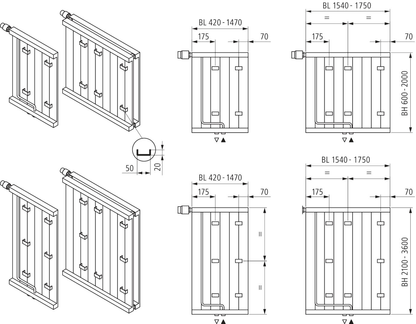 Kermi Heizwand HVN Typ22 BH1800x122x490 QN1898, RAL9016, 6 bar, ANB12