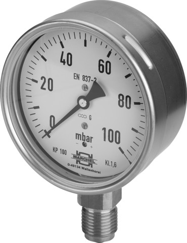 Viega Kapselfedermanometer G2591 in 1/2 Zoll Edelstahl