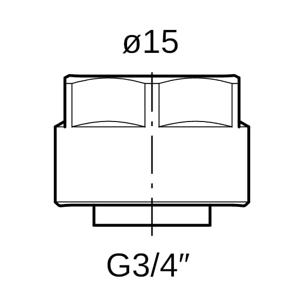 Geberit Anschlussverschraubung für Eurokonus d15-EuG3/4