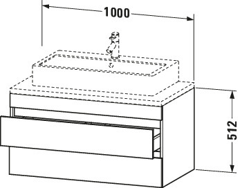 Duravit WTU DuraStyle f.Konsole 512x1000x548 2 Schubk.,betongrau matt/weiß matt