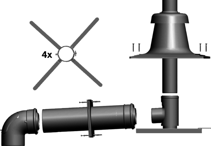 Wolf Anschluss-Set DN110/160 - C93x DN110 im Schacht, Abdeckung PP