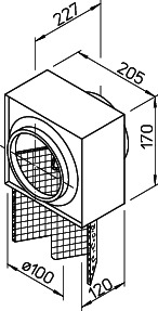 Helios LFBR 100 Luftfilter-Box für Rohr DN 100 mm