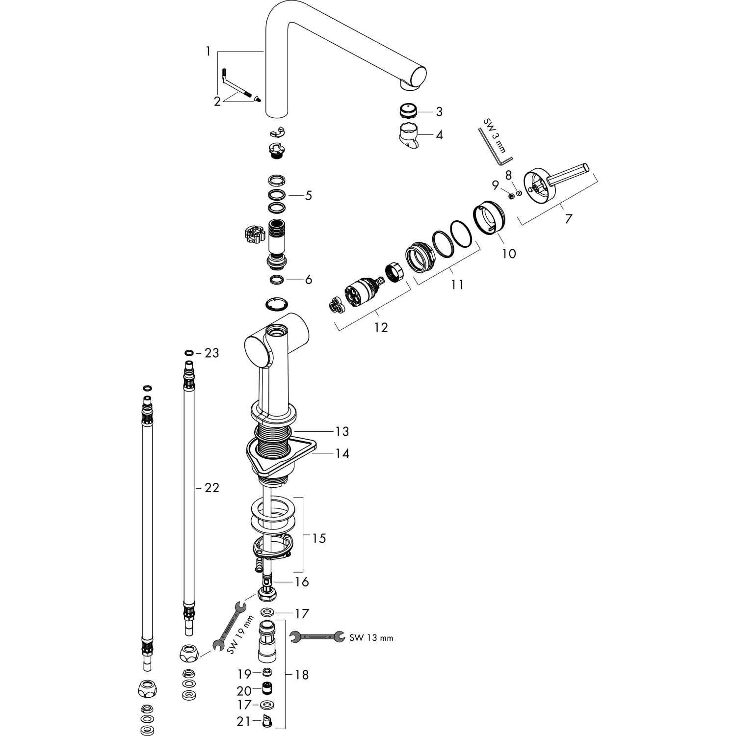 Hansgrohe Spültischmischer 270 Talis M54 Niederdruck 1jet chrom