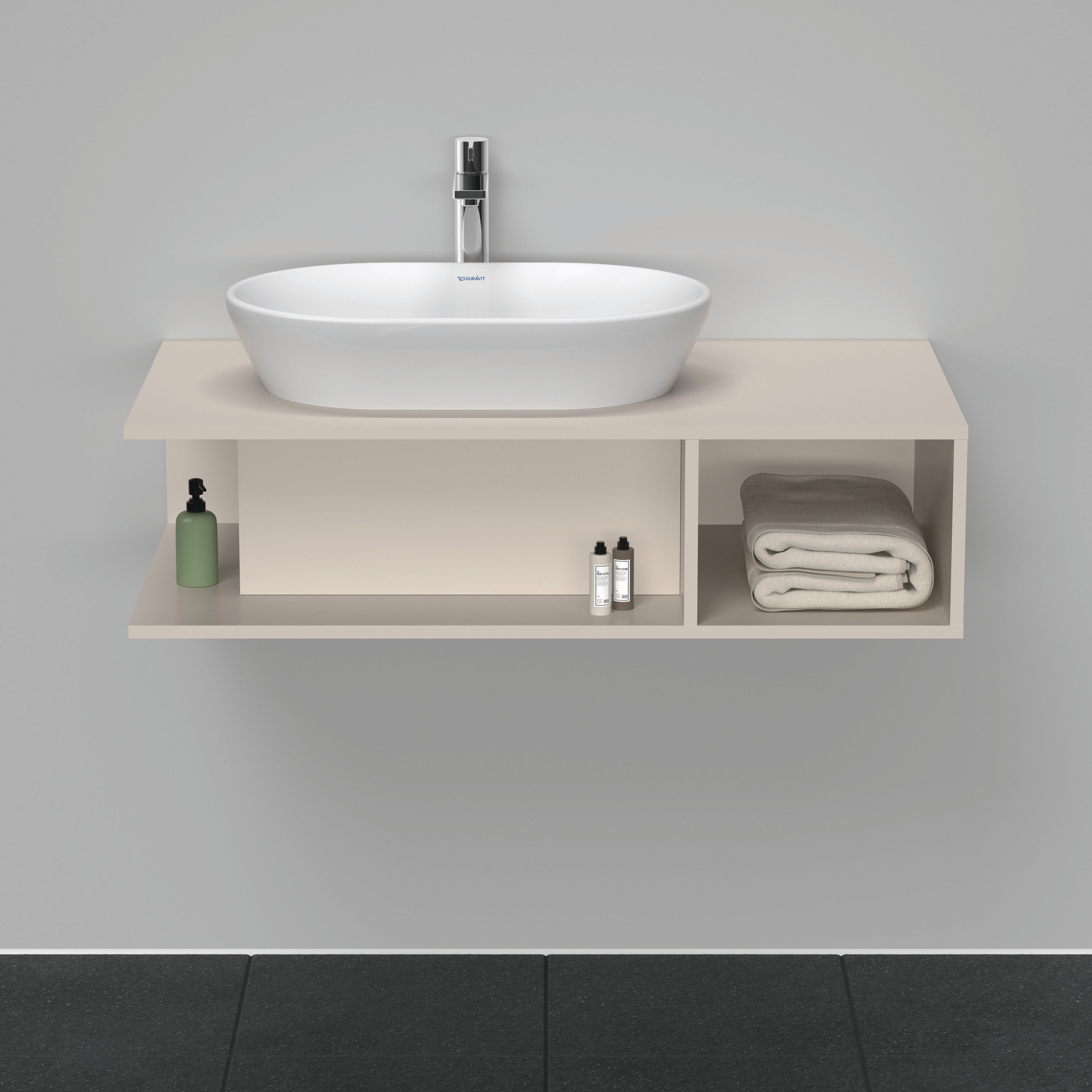 Duravit D-Neo WTU wandh.,1 offenes Fach r., 260x1000x550mm, Taupe