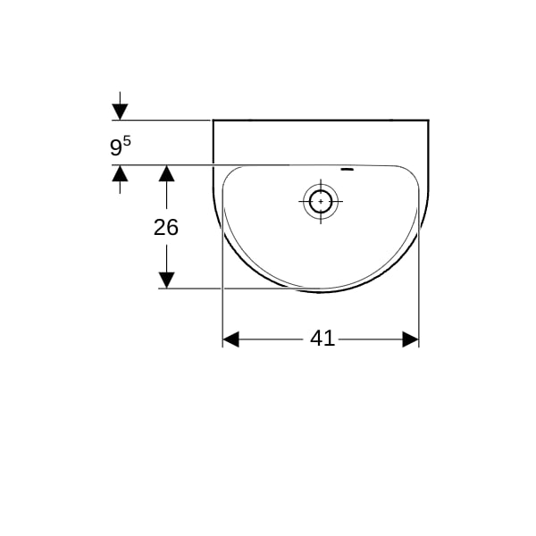 Geberit Renova Handwaschbecken, 45x36cm o. Hl., m. Ül., weiß, KeraTect