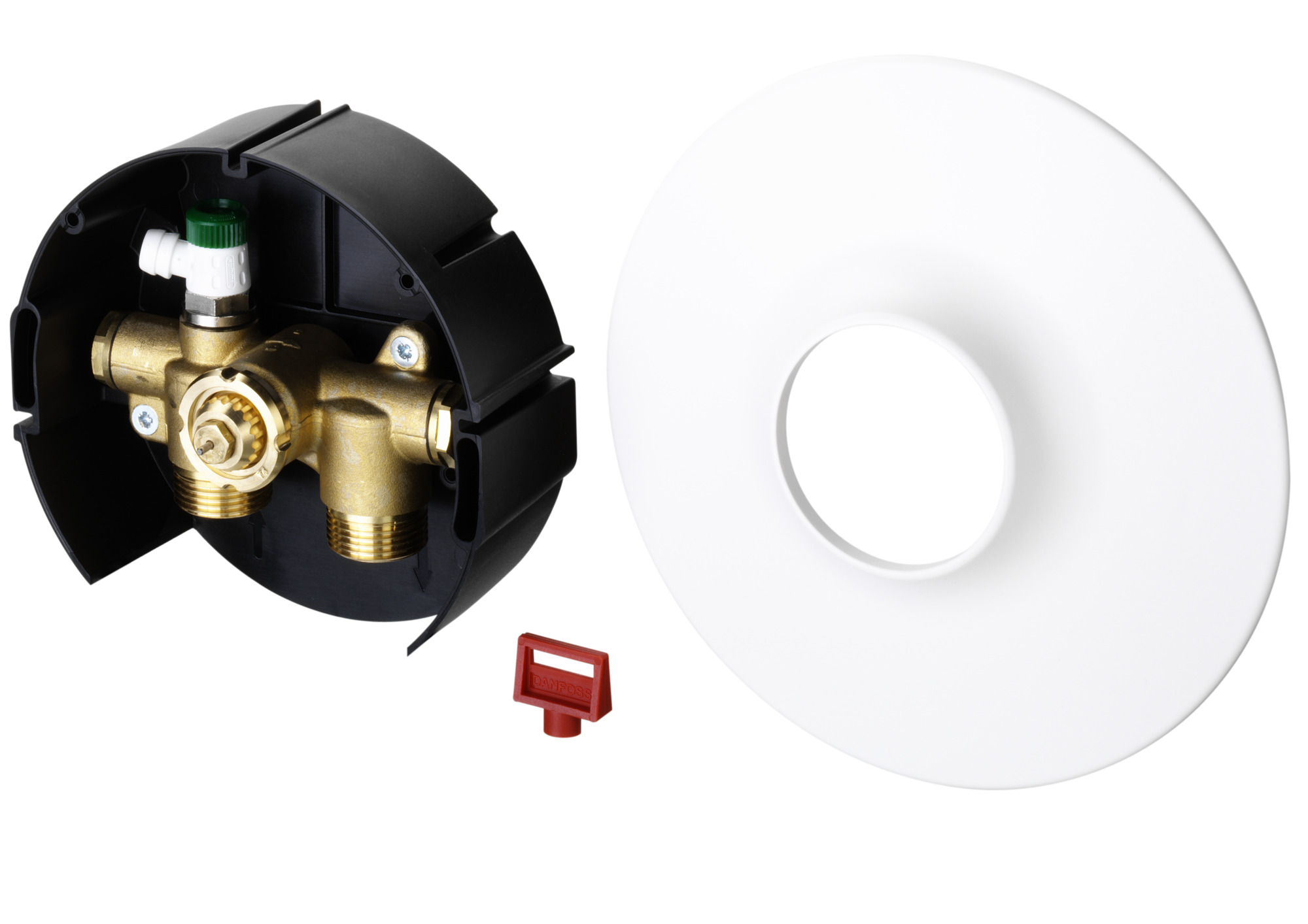 Danfoss Wandeinbaukasten f. Fußb.temp., Abdeckung rund, G 3/4 A