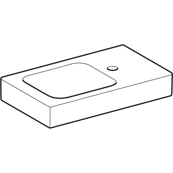 Geberit iCon HWB mit Ablagefläche, 53x31cm Hahnloch rechts, o. Ül., weiß