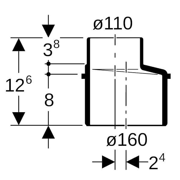 Geberit Silent-db20 Reduktion exzentrisch d160/110