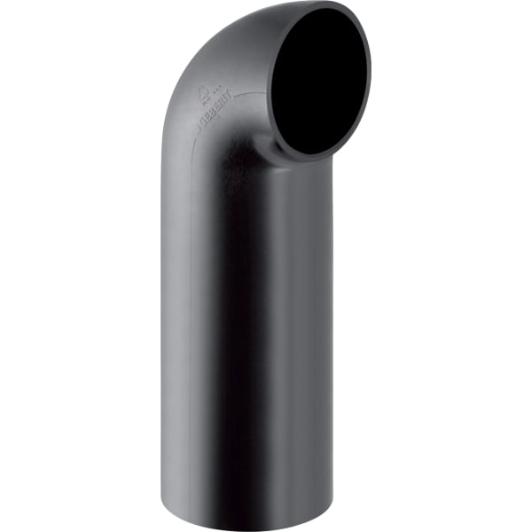 Geberit PE Bogen 90Gr mit langem Schenkel und kleinem Radius d90 Geberit PE Bogen 90Gr mit langem Schenkel und kleinem Radius d90