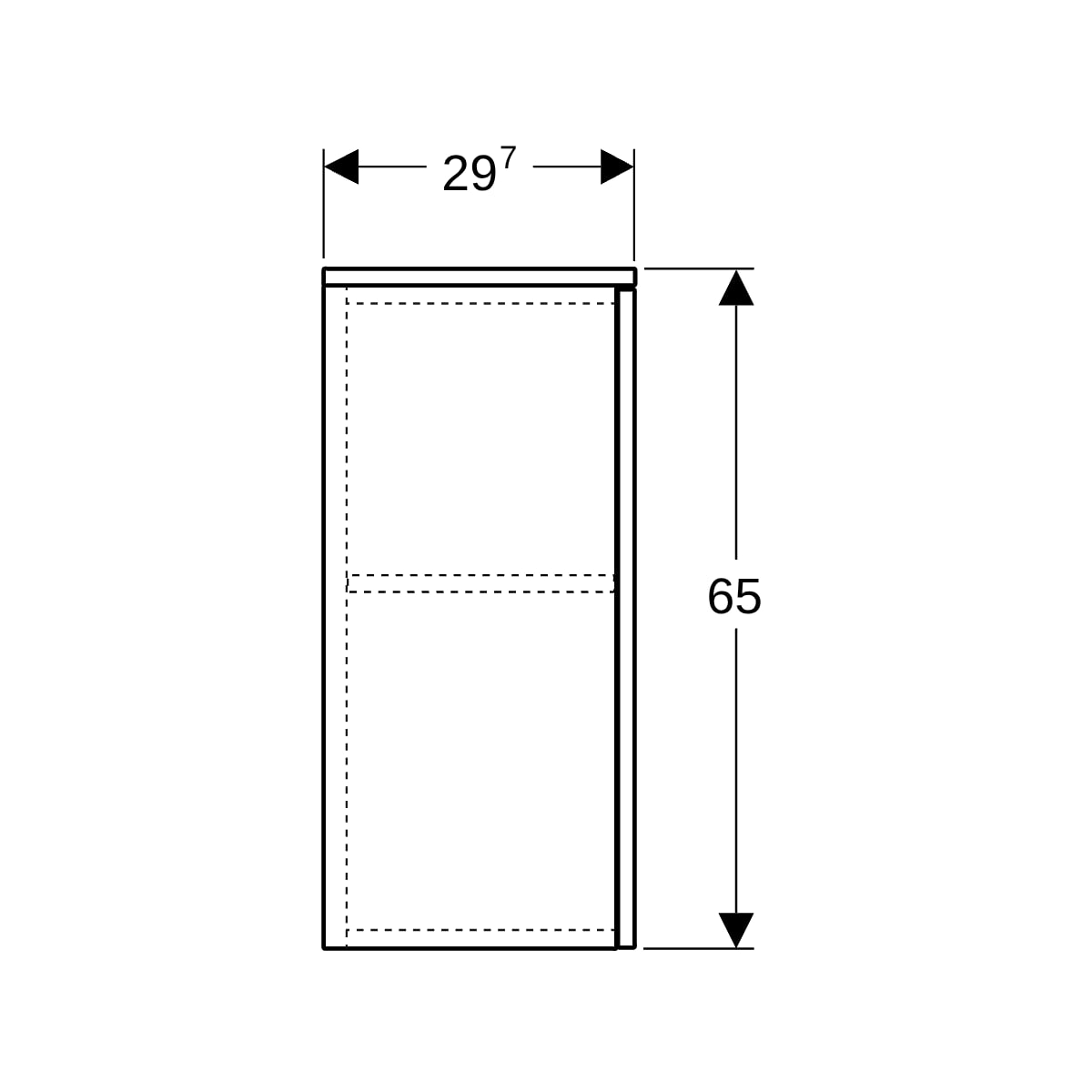 Geberit Renova Plan Seitenschrank mit 1 Tür 33x65x29,7cm, Nussbaum hickory