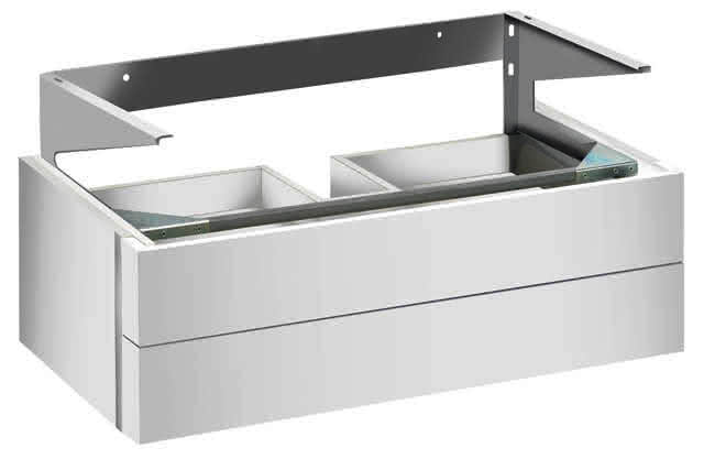 KE WT-Unterbau Edition 300 30384, 2 Auszüge, weiß Hochgl/weiß Hochgl