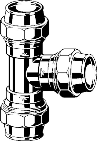 Viega T-Stück Maxiplex 9051 in 20mm Rotguss