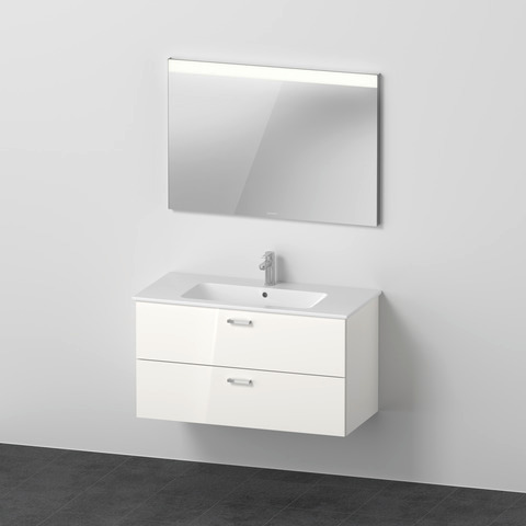 DU XBase Möbel-Set 1030x490mm, WT,WTU m. Schubk.2, Spiegel, Weiß glänzend