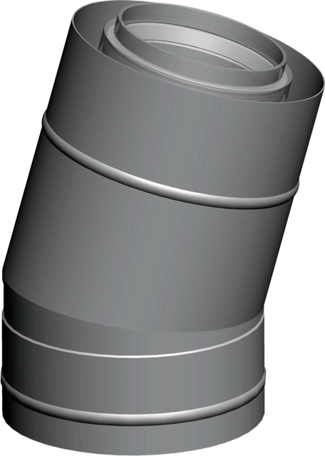 Wolf Abgasbogen DN160/225 konzentrisch 15 Grad, aus Edelstahl/PP Wolf Abgasbogen DN160/225 konzentrisch 15 Grad, aus Edelstahl/PP