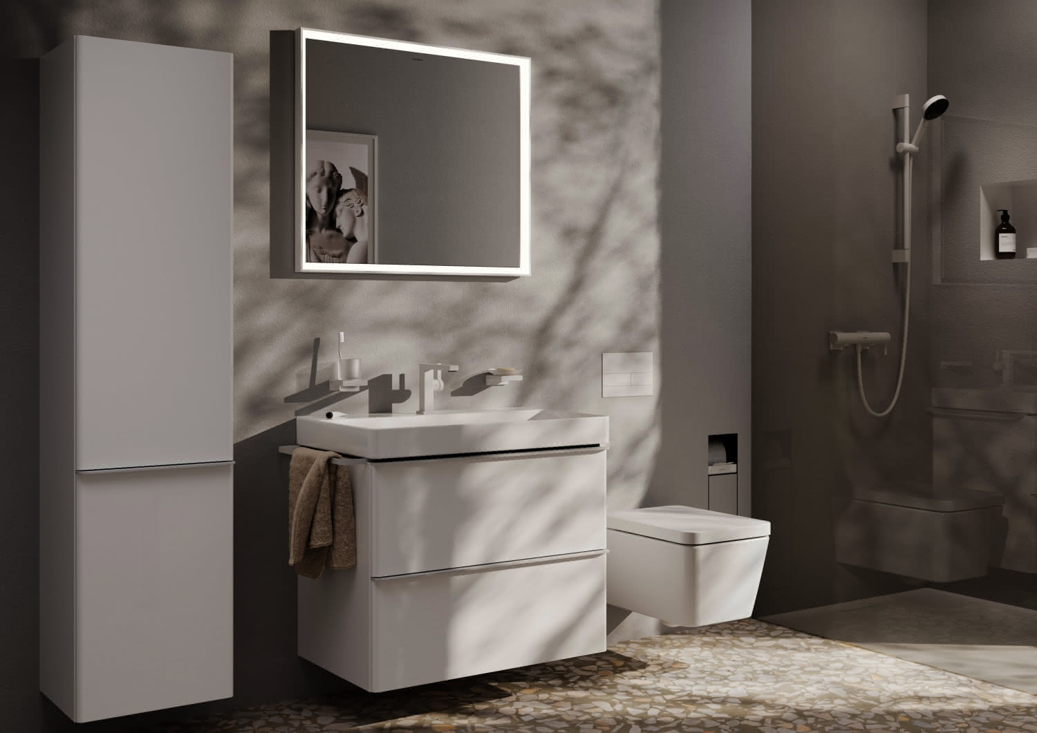 Hansgrohe WTM 110 Tecturis E Fine CoolStart mit Push-Open Ablaufgarnitur MW
