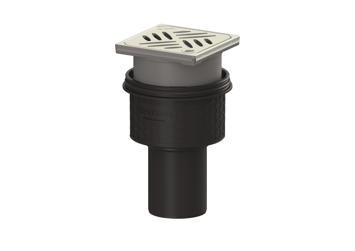 KESSEL-Boden-/Deckenablauf Ecoguss DN 80, senkrecht, Designrost