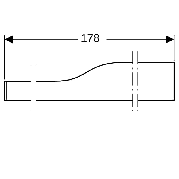Geberit Bambini Dekorblende, Front für 4 WT-Arm., tieferes Becken li, weiß