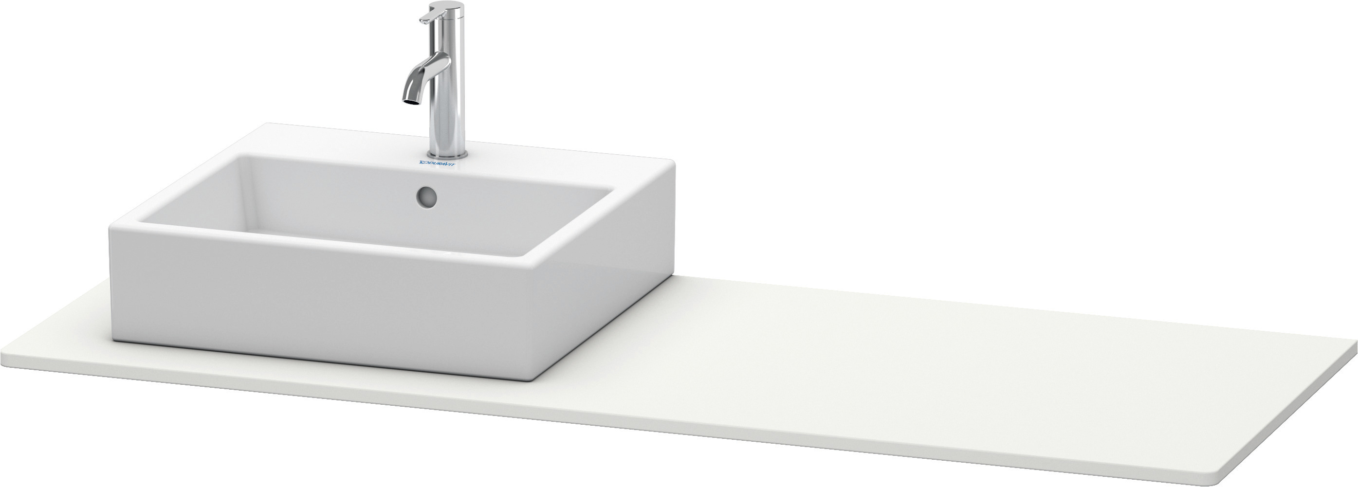 Duravit Konsole XSquare 16x1400x550mm 1 Ausschnitt, Nordic Weiß Seidenmatt