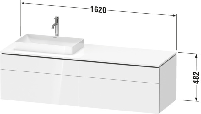 DU Konsolen-WTU wh L-Cube 550x1600x482mm Mediterrane Eiche 2 Ausz. 2 Schubk.