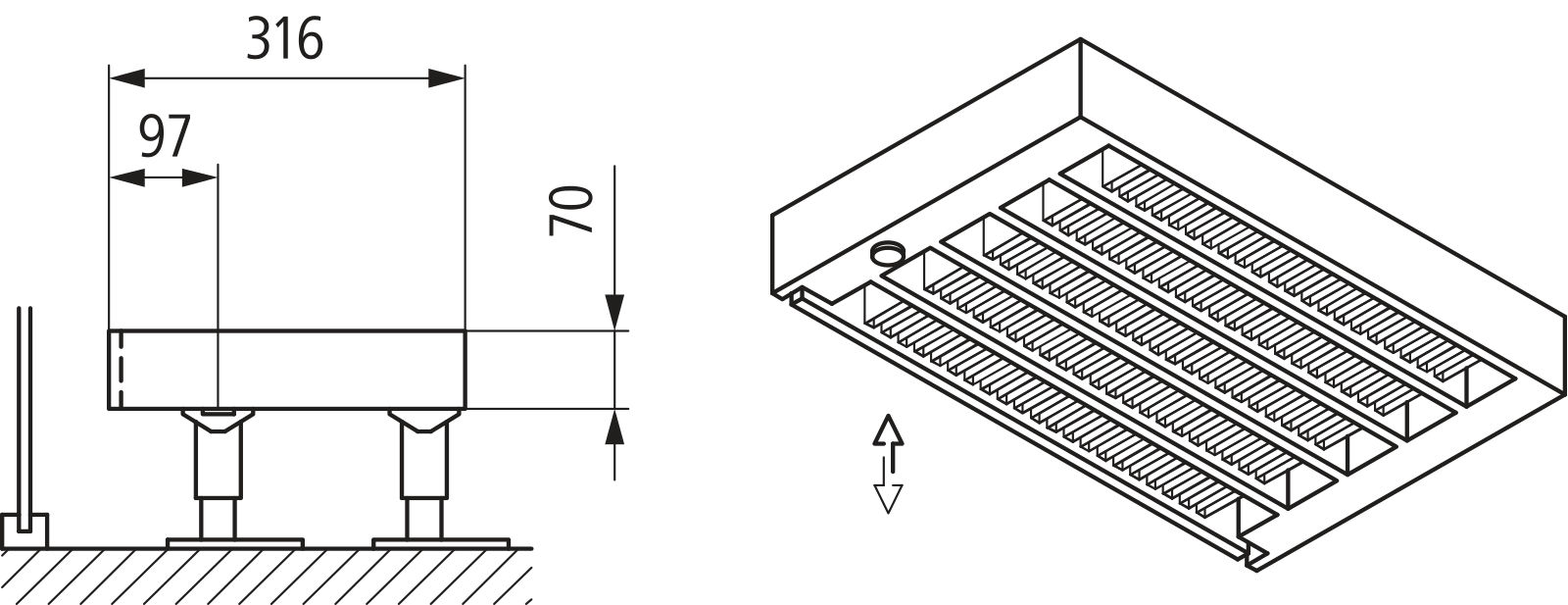 Kermi Kon m. Str. Typ55 BH280x316x2400 QN6888, weiß, 6bar, o. Abd., AB Uni.