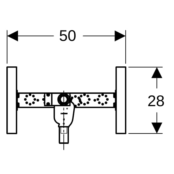 Geberit Duofix Traversenelement für WM Wand-Arm. AP, mit UP-Siphon