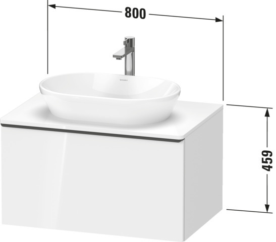 Duravit D-Neo,Kons-WTU,Ausz:1,Griff:Chrom 800x550x459mm,Wandh.Weiß Matt,Dekor