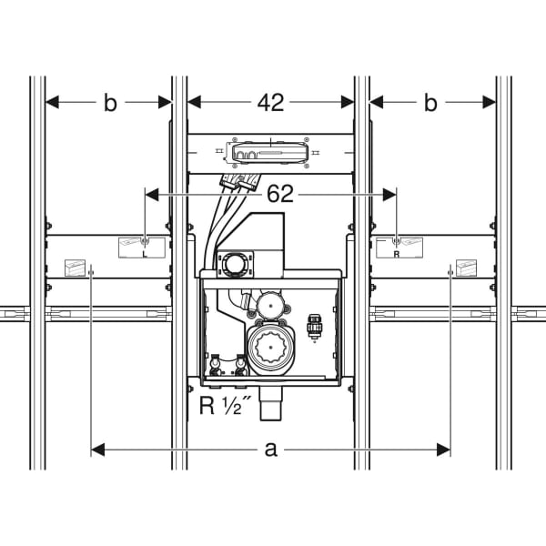 Geberit GIS Set Geberit ONE Waschtisch für ONE Wandarmatur, mit UP-Drehsiphon B105