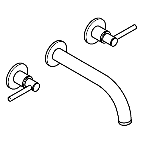 GROHE 3-Loch-WT-Batterie Atrio 20662 Fertigmontageset Hebelgriff warm sunset