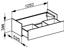 KE Unterbauschrank Edition 400 31451, mit Ausschnitt,weiß HG/weiß HG