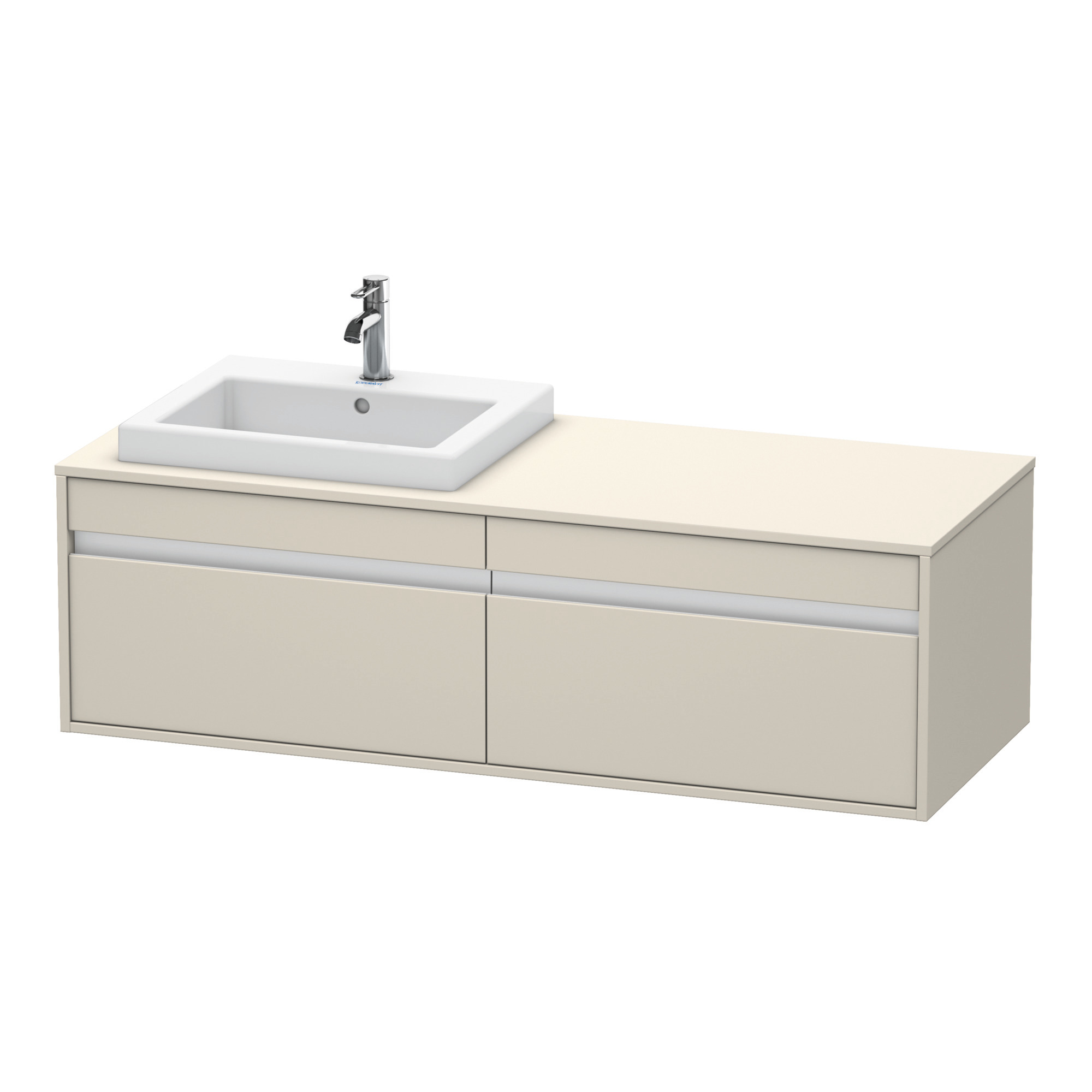 Duravit WTU wandhängend Ketho 550x1400x426mm 2 Auszüge, für EBWT li., taupe