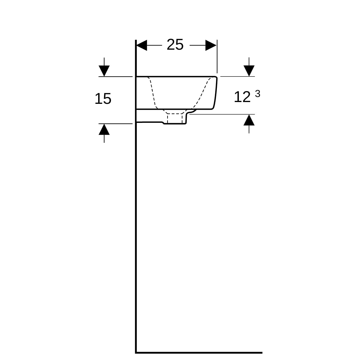 Geberit Renova Compact HWB, verk. Ausladung 50x25cm, Hl. li, m. Ül., weiß, KeraTect