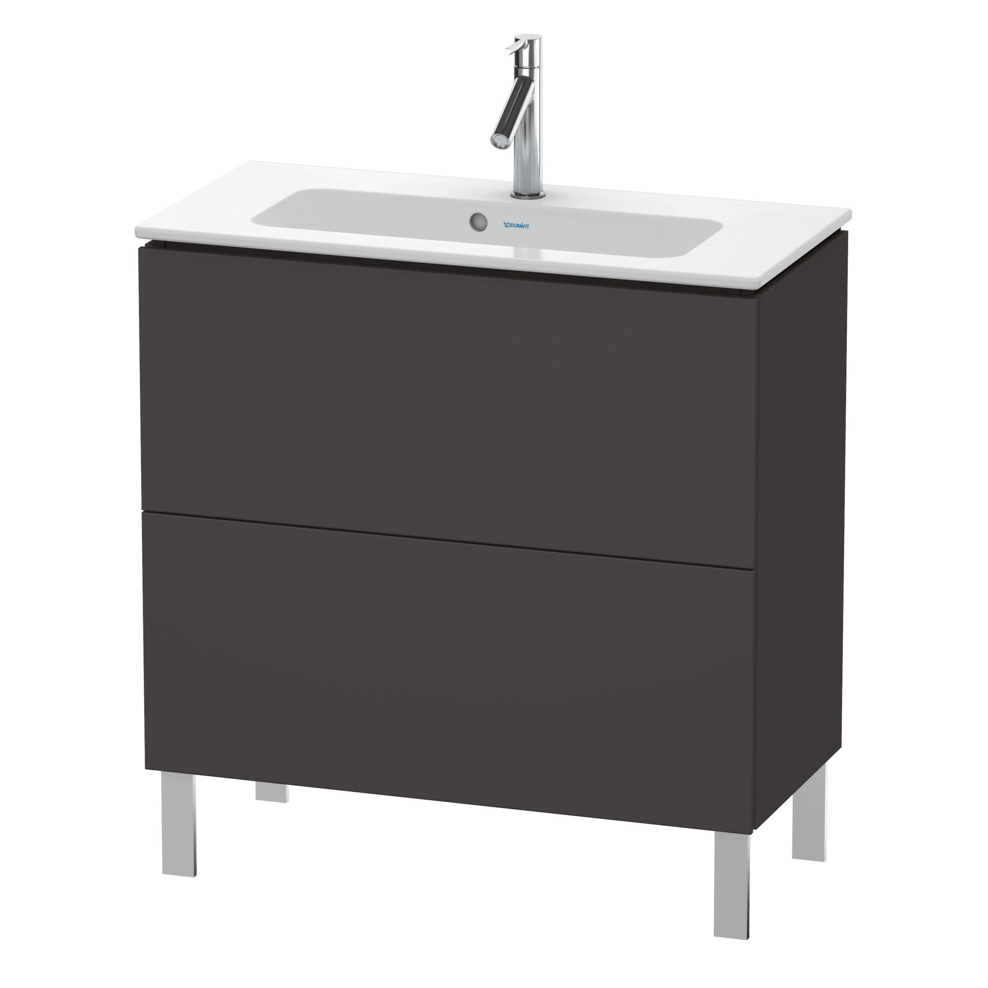 Duravit WTU Compact L-Cube 704x820x391mm 2 Ausz.,bodenst., Graphit Supermatt