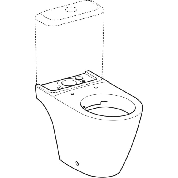 Geberit iCon Stand-WC für AP-SPK aufgesetzt Tiefspüler Rimfree, Abg.multi, weiß Tect